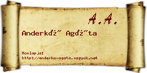 Anderkó Agáta névjegykártya